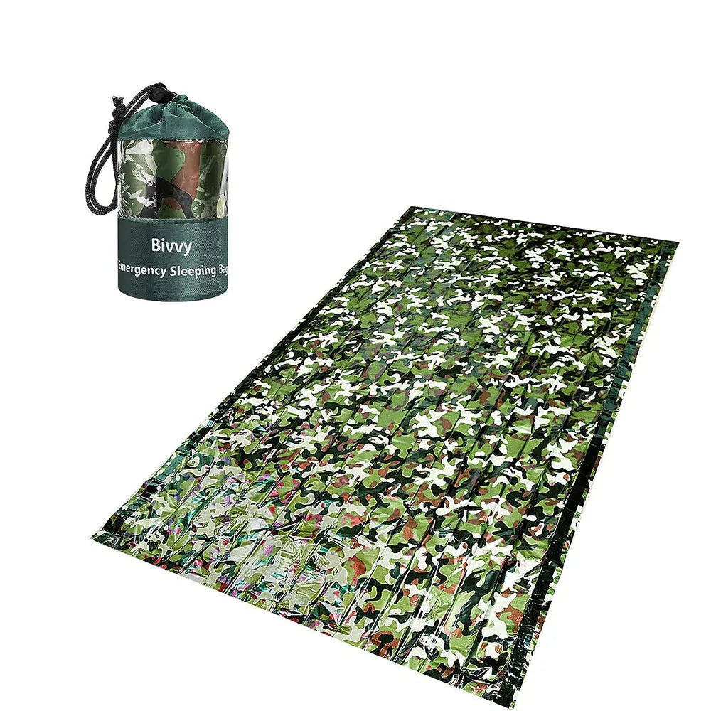 Stay Warm and Safe with the Ultra Waterproof Mylar Emergency Sleeping Bag - Perfect for Camping and Hiking!