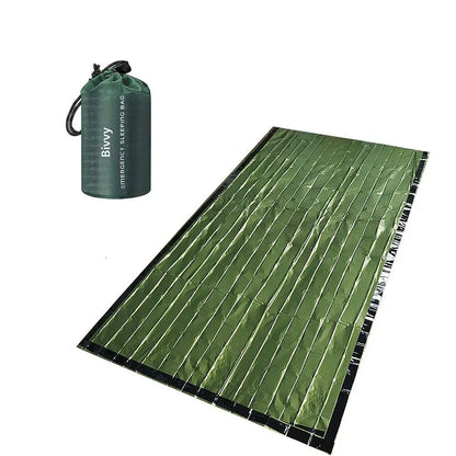 Stay Warm and Safe with the Ultra Waterproof Mylar Emergency Sleeping Bag - Perfect for Camping and Hiking!