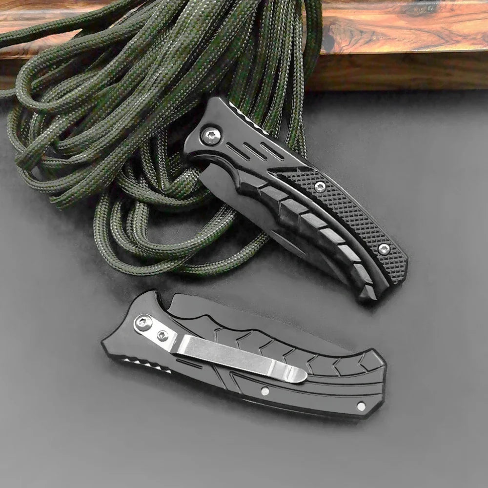 Versatile Stainless Steel Folding Knife - Perfect for Fishing, Camping, and Outdoor Adventures with Comfortable PP Handle