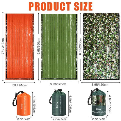 Stay Warm and Safe with the Ultra Waterproof Mylar Emergency Sleeping Bag - Perfect for Camping and Hiking!