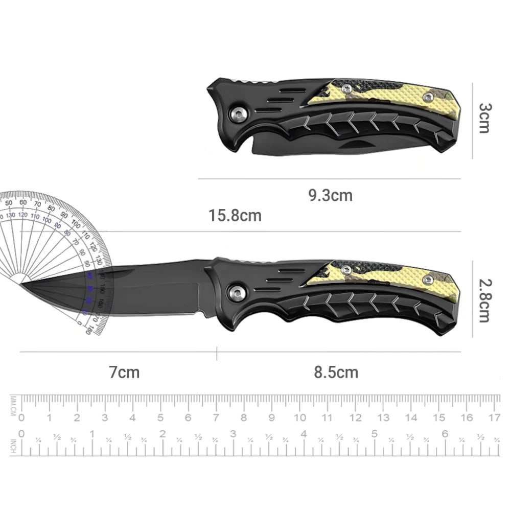 Versatile Stainless Steel Folding Knife - Perfect for Fishing, Camping, and Outdoor Adventures with Comfortable PP Handle