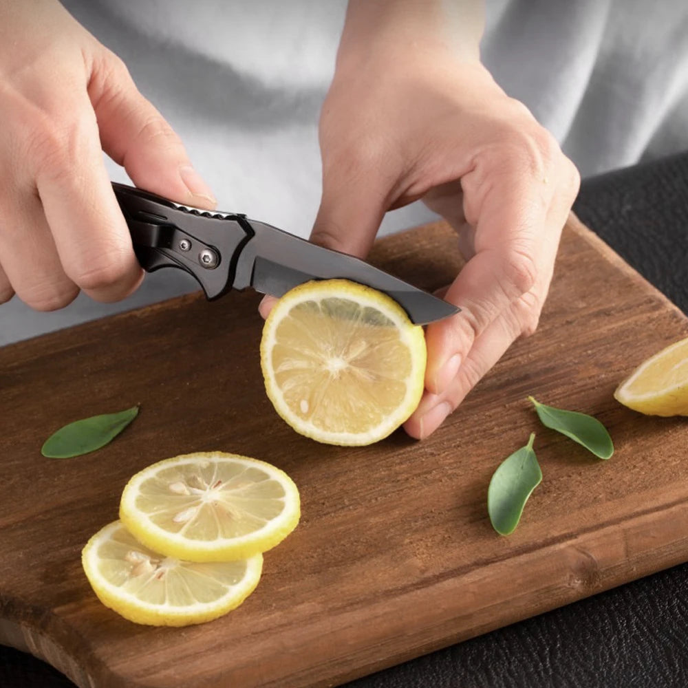 Versatile Stainless Steel Folding Knife - Perfect for Fishing, Camping, and Outdoor Adventures with Comfortable PP Handle