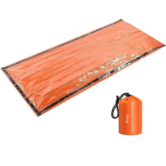 Stay Warm and Safe with the Ultra Waterproof Mylar Emergency Sleeping Bag - Perfect for Camping and Hiking!