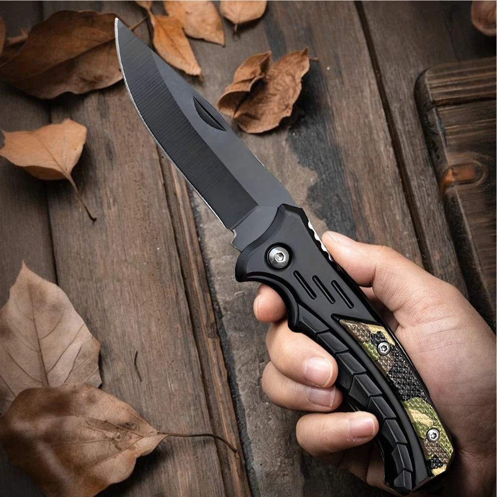 Versatile Stainless Steel Folding Knife - Perfect for Fishing, Camping, and Outdoor Adventures with Comfortable PP Handle